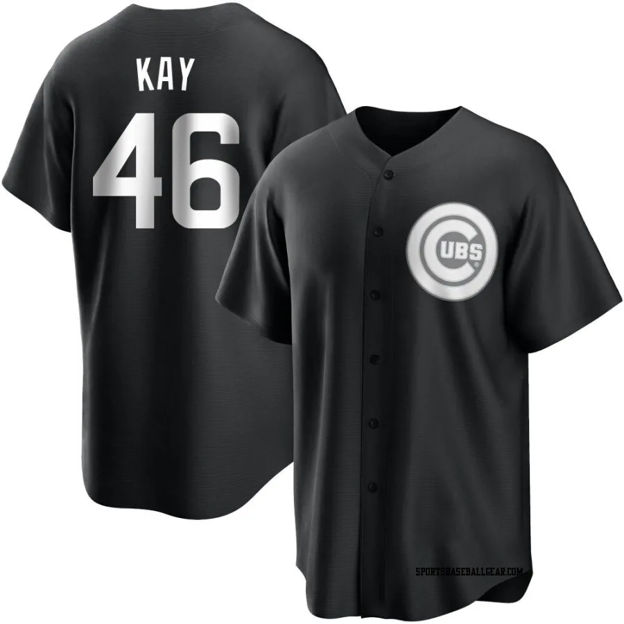 Anthony Kay Men's Chicago Cubs Black/White Replica Jersey
