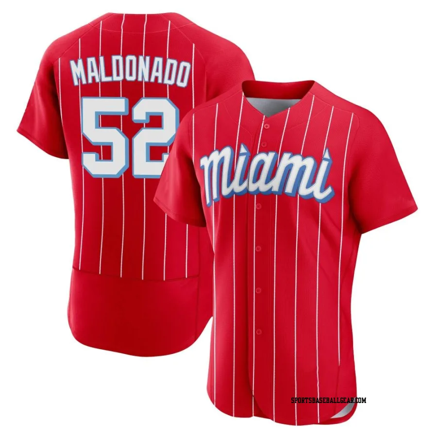 Anthony Maldonado Men's Miami Marlins Red Authentic 2021 City Connect Jersey