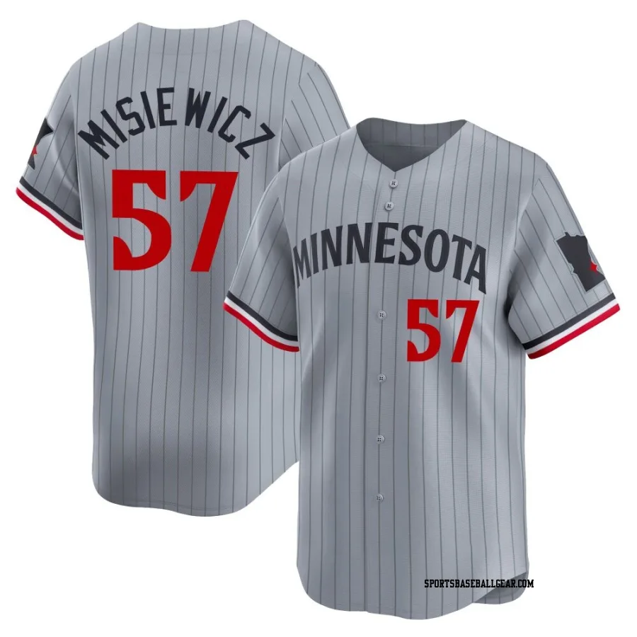 Anthony Misiewicz Men's Minnesota Twins Gray Limited Road Jersey