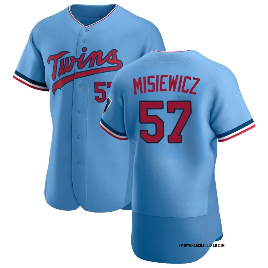 Anthony Misiewicz Men's Minnesota Twins Light Blue Authentic Alternate Jersey
