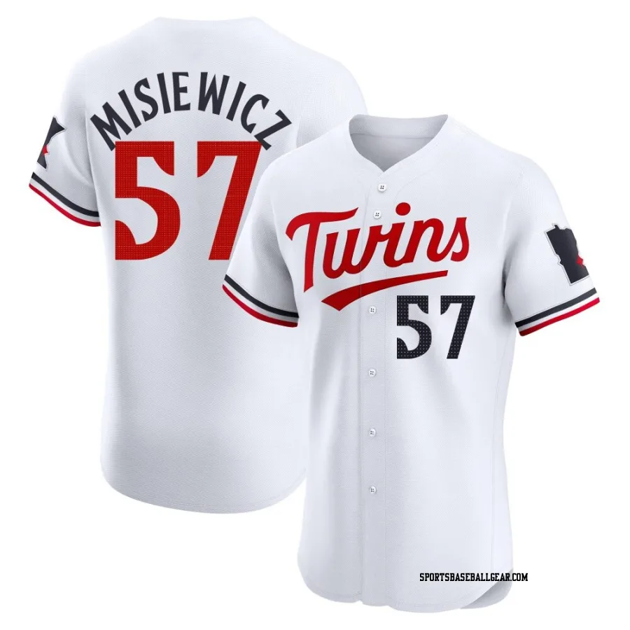 Anthony Misiewicz Men's Minnesota Twins White Elite Home Jersey