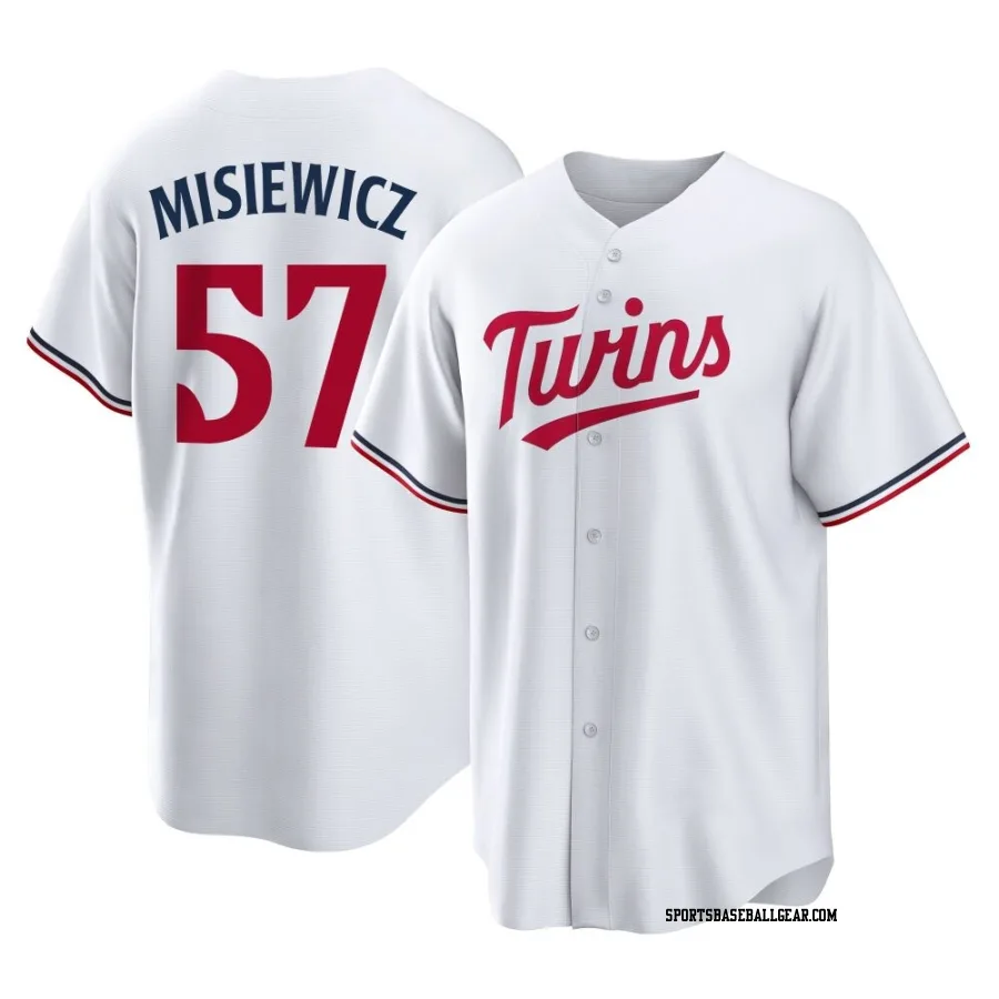 Anthony Misiewicz Men's Minnesota Twins White Replica Home Jersey