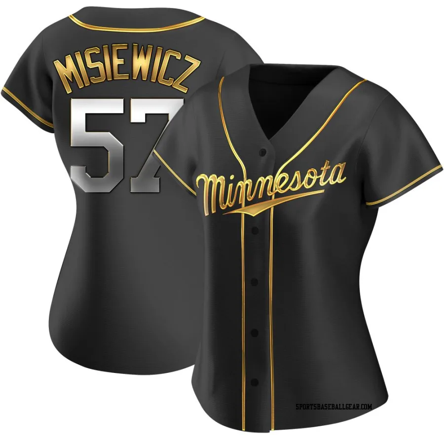 Anthony Misiewicz Women's Minnesota Twins Black Golden Replica Alternate Jersey