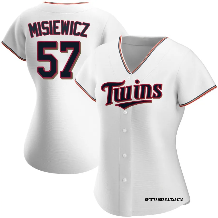 Anthony Misiewicz Women's Minnesota Twins White Authentic Home Jersey