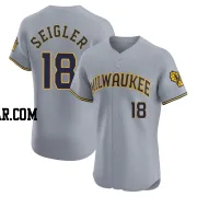 Anthony Seigler Men's Milwaukee Brewers Gray Elite Road Jersey
