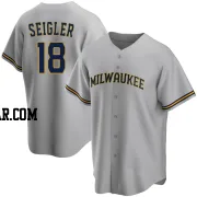 Anthony Seigler Men's Milwaukee Brewers Gray Replica Road Jersey