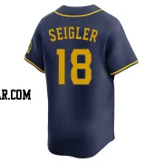 Anthony Seigler Men's Milwaukee Brewers Navy Limited Alternate Jersey