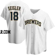 Anthony Seigler Men's Milwaukee Brewers White Replica Home Jersey