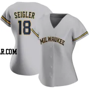 Anthony Seigler Women's Milwaukee Brewers Gray Replica Road Jersey