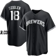 Anthony Seigler Youth Milwaukee Brewers Black/White Replica Jersey