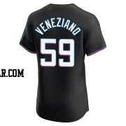 Anthony Veneziano Men's Miami Marlins Black Elite Alternate Vapor Premier Jersey