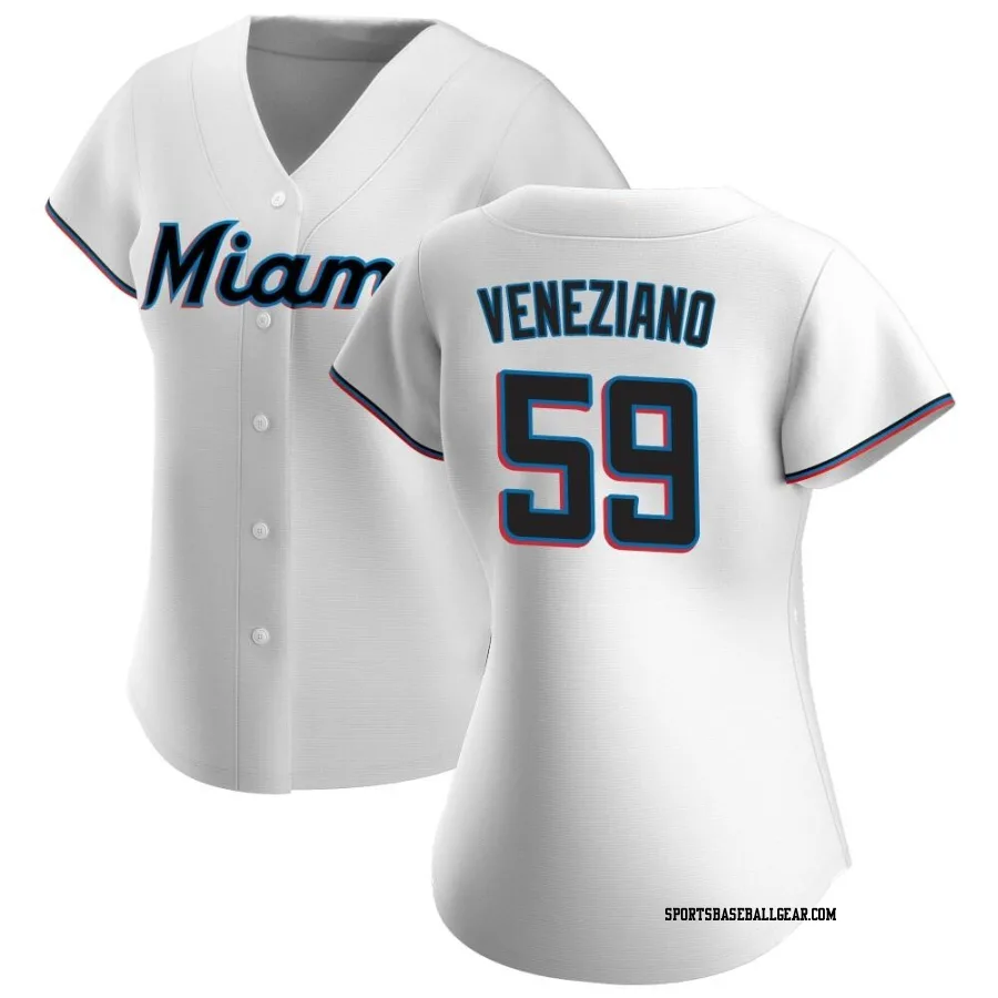 Anthony Veneziano Women's Miami Marlins White Replica Home Jersey