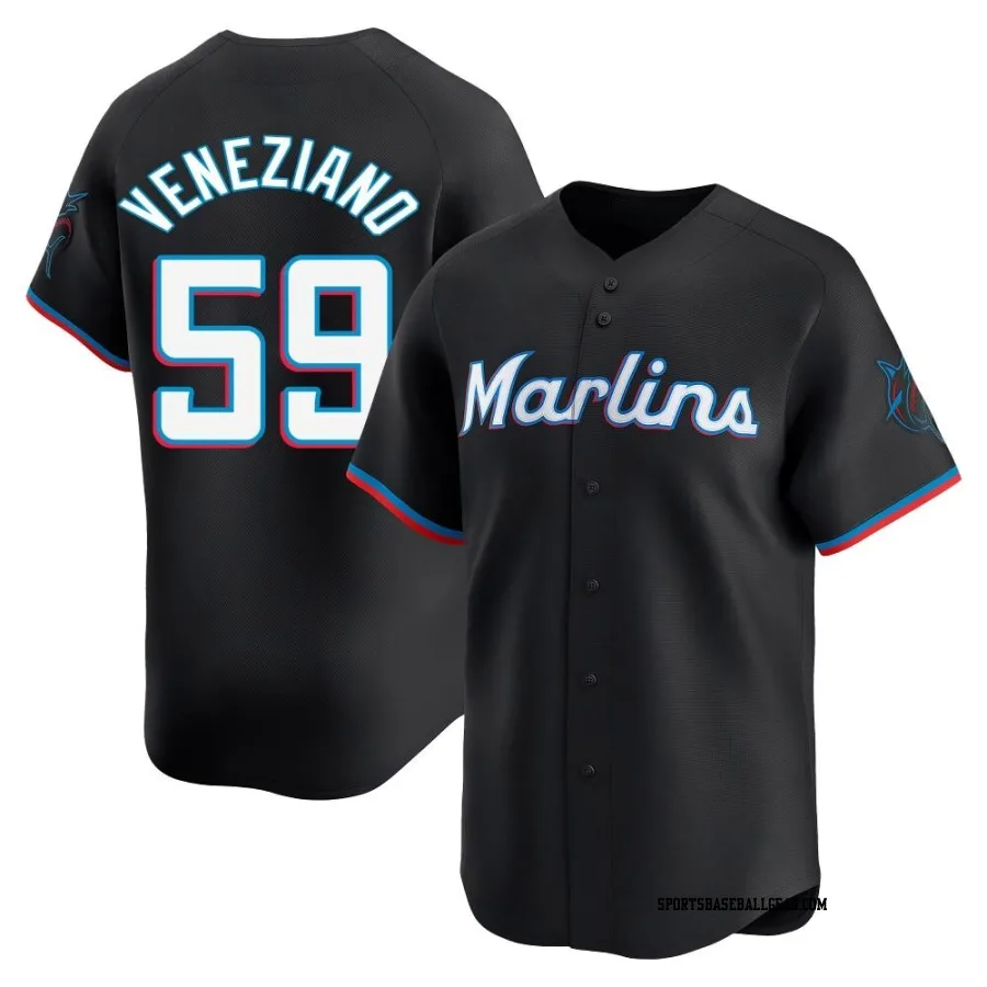 Anthony Veneziano Youth Miami Marlins Black Limited Alternate Jersey