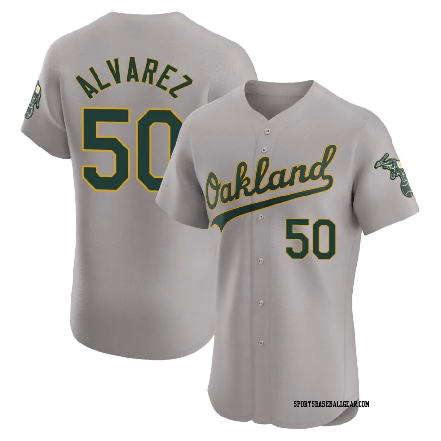 Armando Alvarez Men's Oakland Athletics Gray Elite Road Jersey