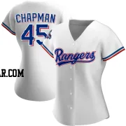 Aroldis Chapman Women's Texas Rangers White Replica Home 2023 World Series Champions Jersey