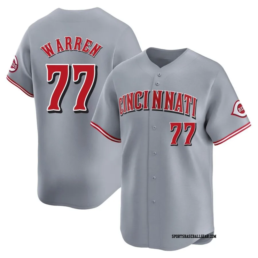 Art Warren Men's Cincinnati Reds Gray Limited Away Jersey