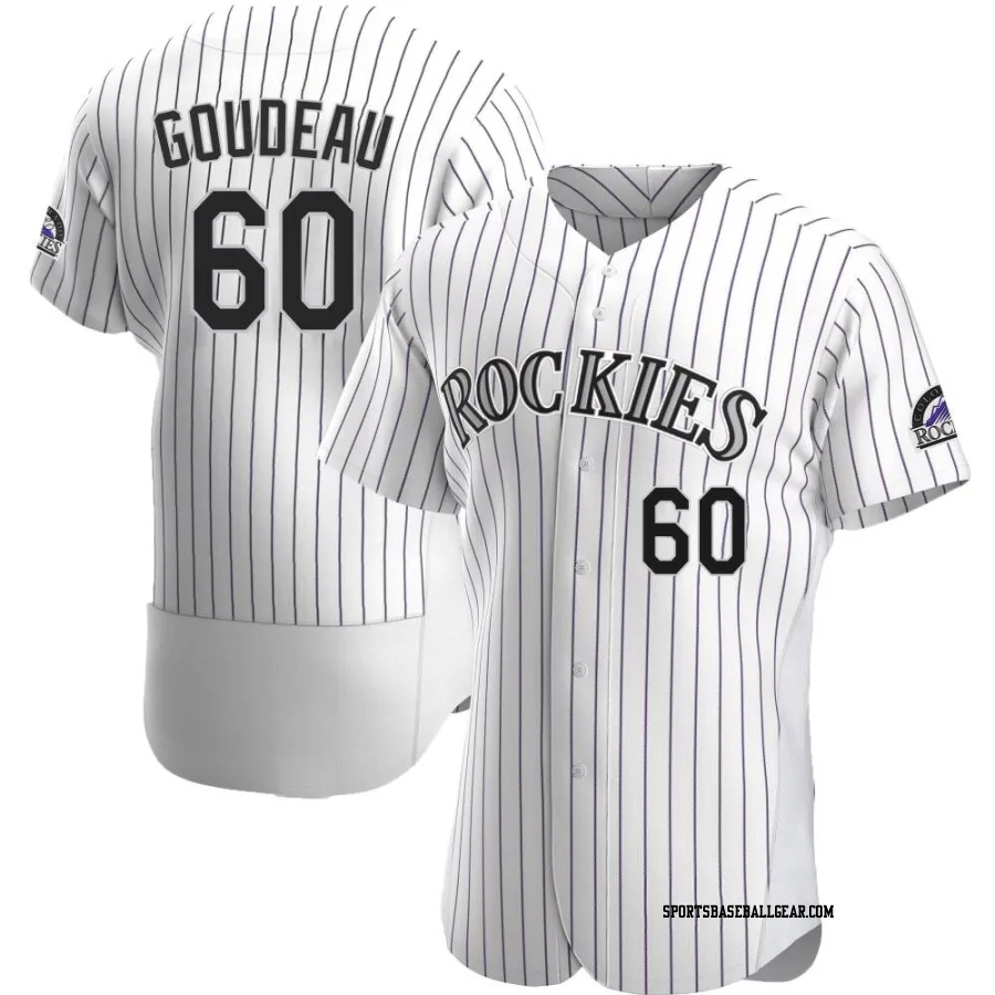 Ashton Goudeau Men's Colorado Rockies White Authentic Home Jersey