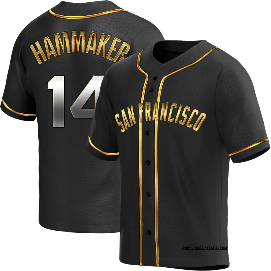 Atlee Hammaker Men's San Francisco Giants Black Golden Replica Alternate Jersey