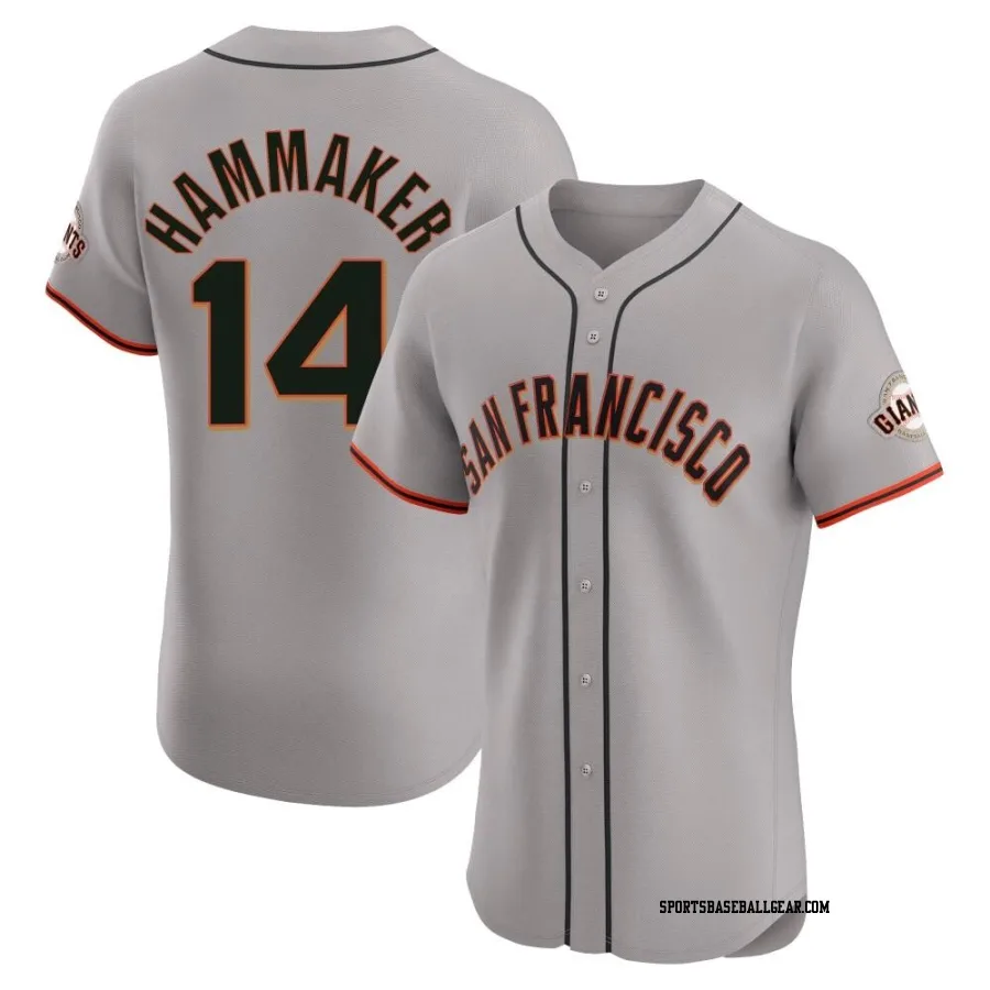 Atlee Hammaker Men's San Francisco Giants Gray Elite Road Jersey