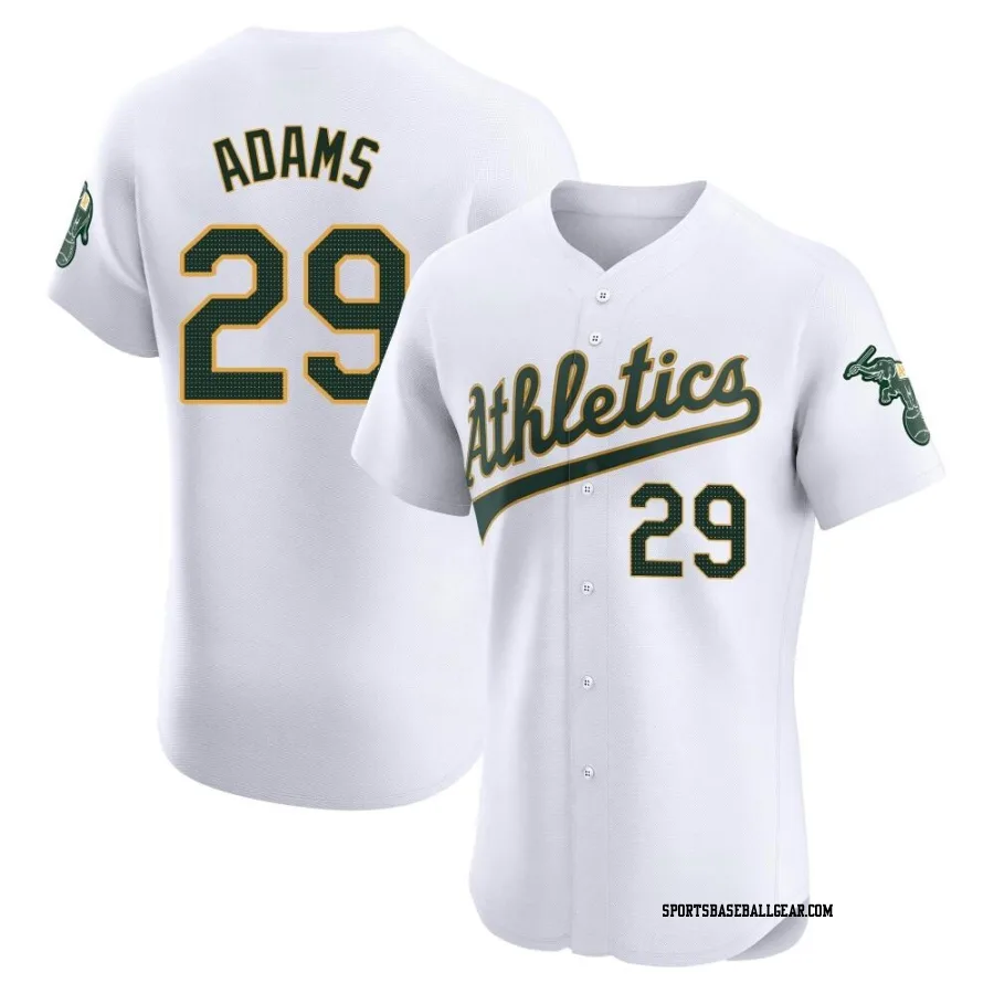 Austin Adams Men's Oakland Athletics White Elite Home Jersey