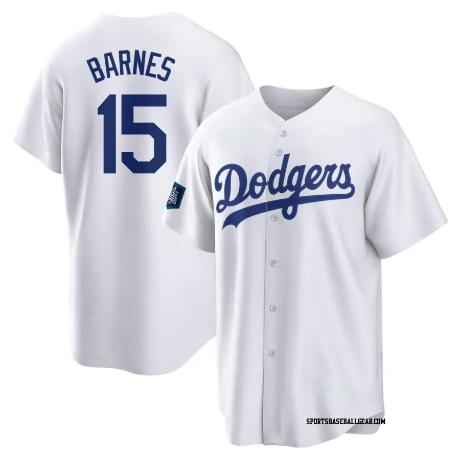 Austin Barnes Men's Los Angeles Dodgers White Replica 2024 World Tour Seoul Series Home Jersey