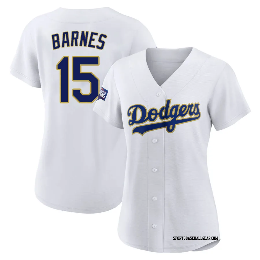 Austin Barnes Women's Los Angeles Dodgers White/Gold Authentic 2021 Gold Program Player Jersey