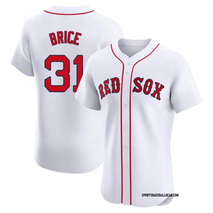 Austin Brice Men's Boston Red Sox White Elite Home Patch Jersey
