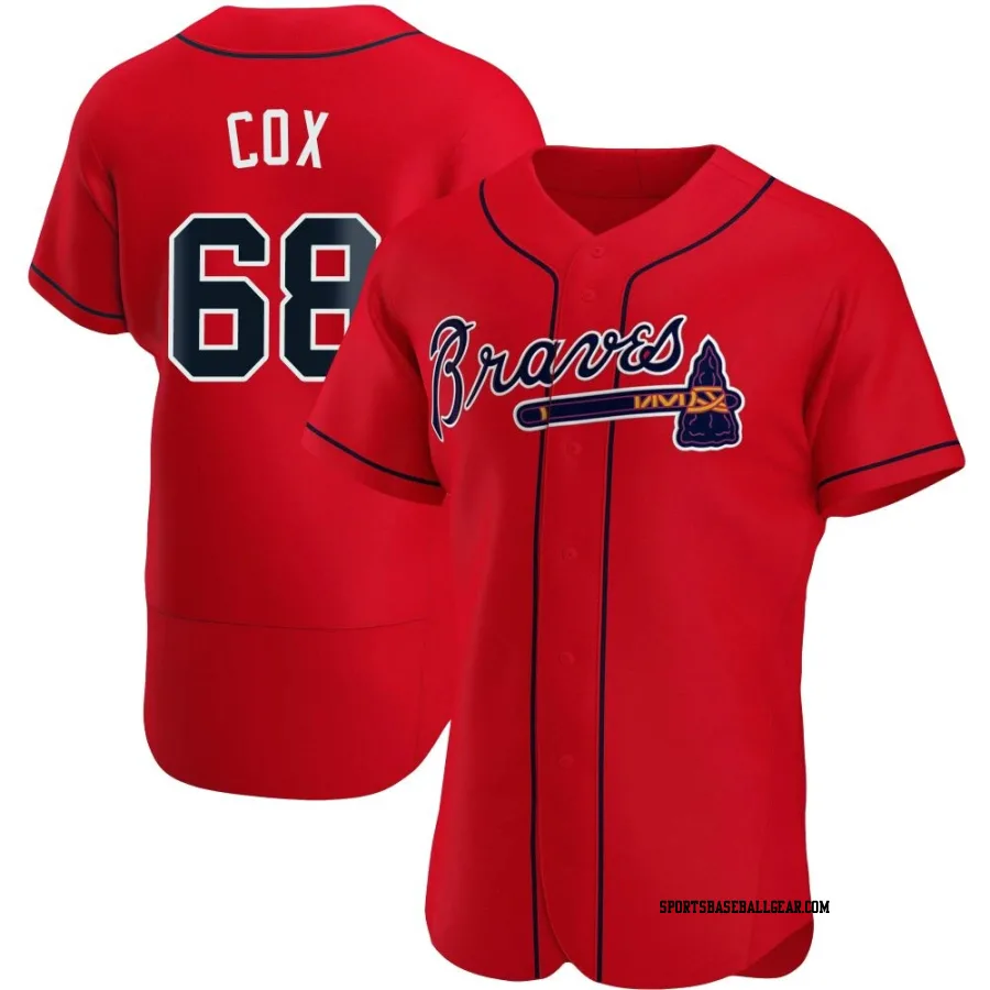 Austin Cox Men's Atlanta Braves Red Authentic Alternate Jersey