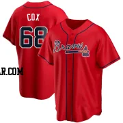 Austin Cox Men's Atlanta Braves Red Replica Alternate Jersey