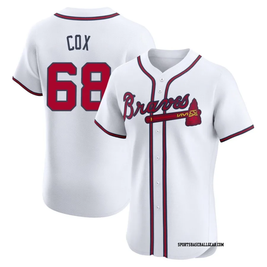 Austin Cox Men's Atlanta Braves White Elite Home Jersey