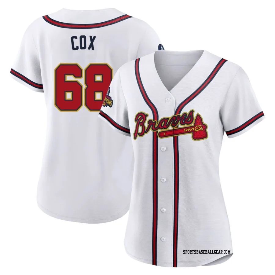 Austin Cox Women's Atlanta Braves Gold Authentic White 2022 Program Jersey
