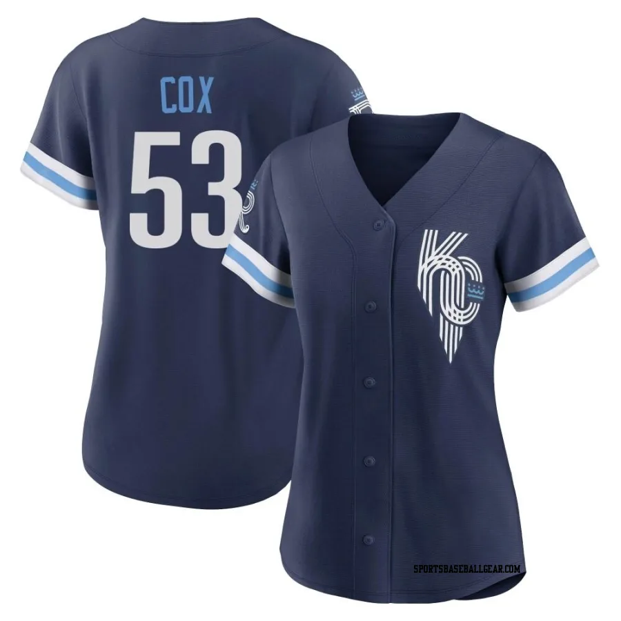 Austin Cox Women's Kansas City Royals Navy Replica 2022 City Connect Jersey
