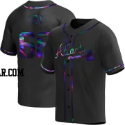 Austin Cox Youth Atlanta Braves Black Holographic Replica Alternate Jersey