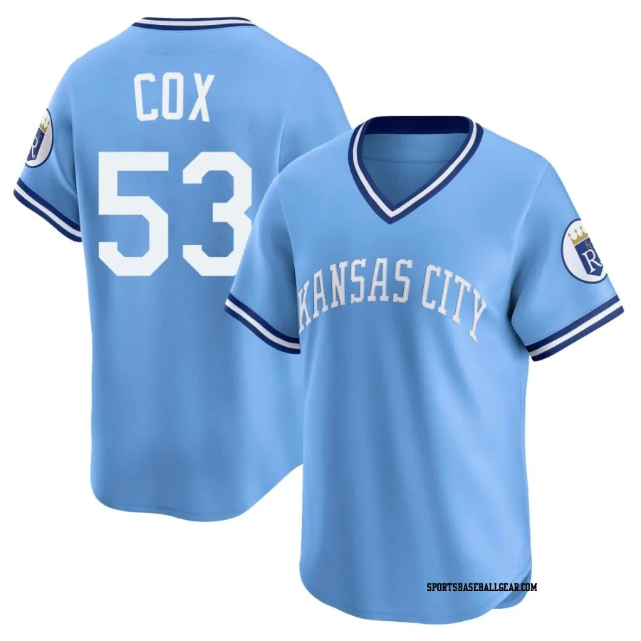 Austin Cox Youth Kansas City Royals Light Blue Limited Throwback Cooperstown Collection Jersey