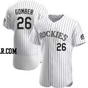 Austin Gomber Men's Colorado Rockies White Authentic Home Jersey