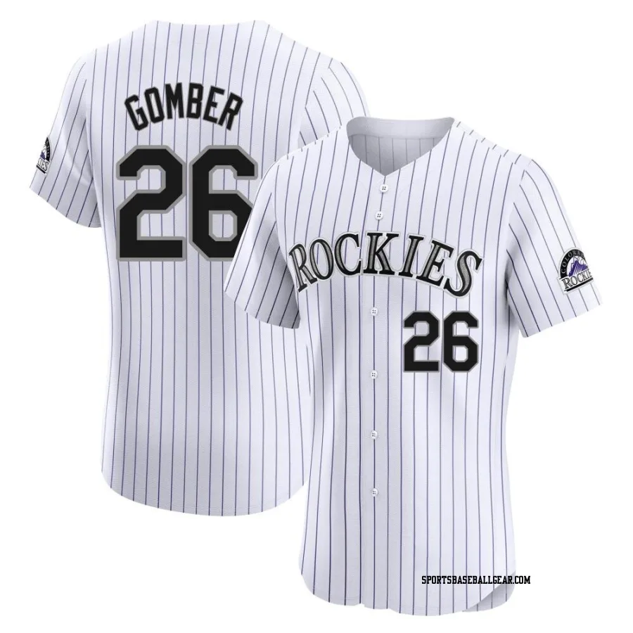 Austin Gomber Men's Colorado Rockies White Elite Home Jersey