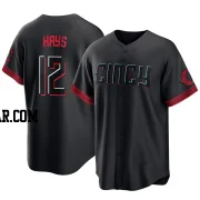 Austin Hays Men's Cincinnati Reds Black Replica 2023 City Connect Jersey