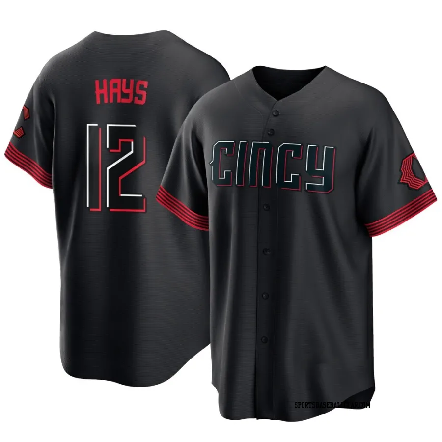 Austin Hays Men's Cincinnati Reds Black Replica 2023 City Connect Jersey