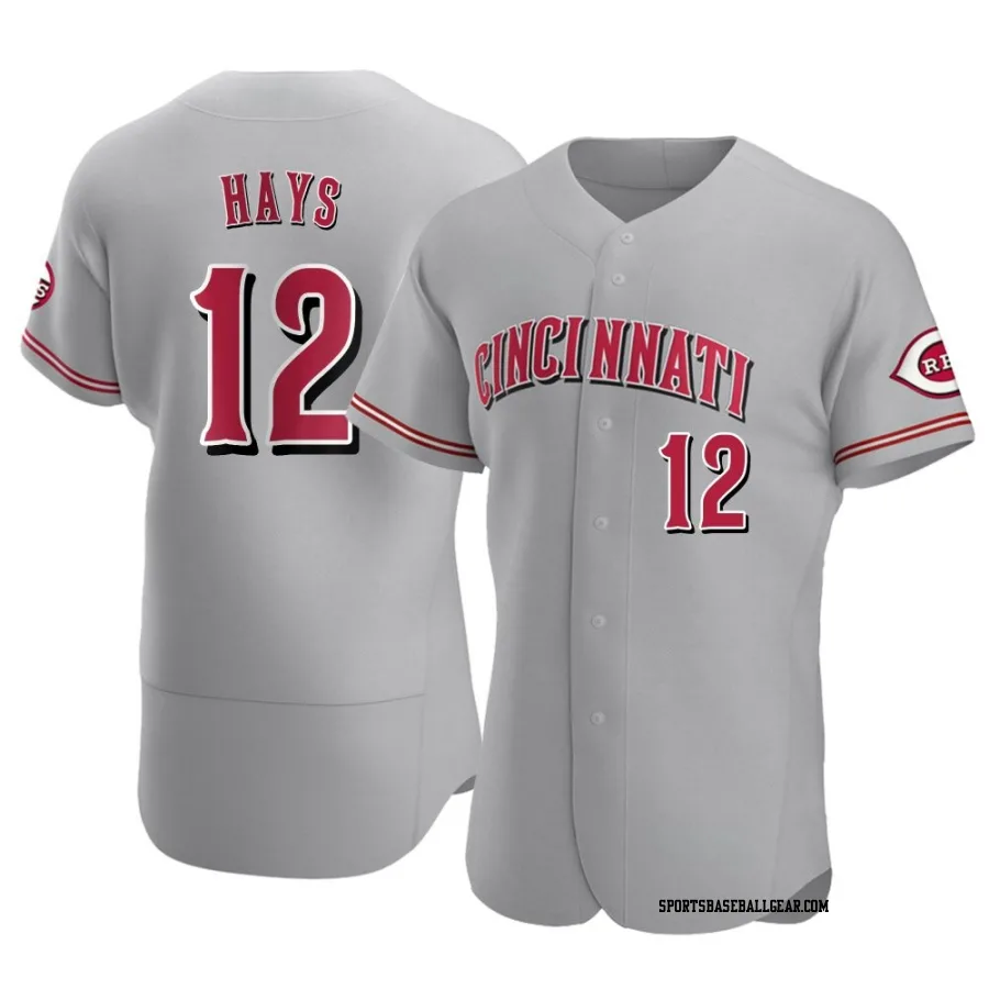 Austin Hays Men's Cincinnati Reds Gray Authentic Road Jersey