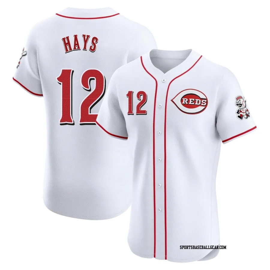 Austin Hays Men's Cincinnati Reds White Elite Home Jersey