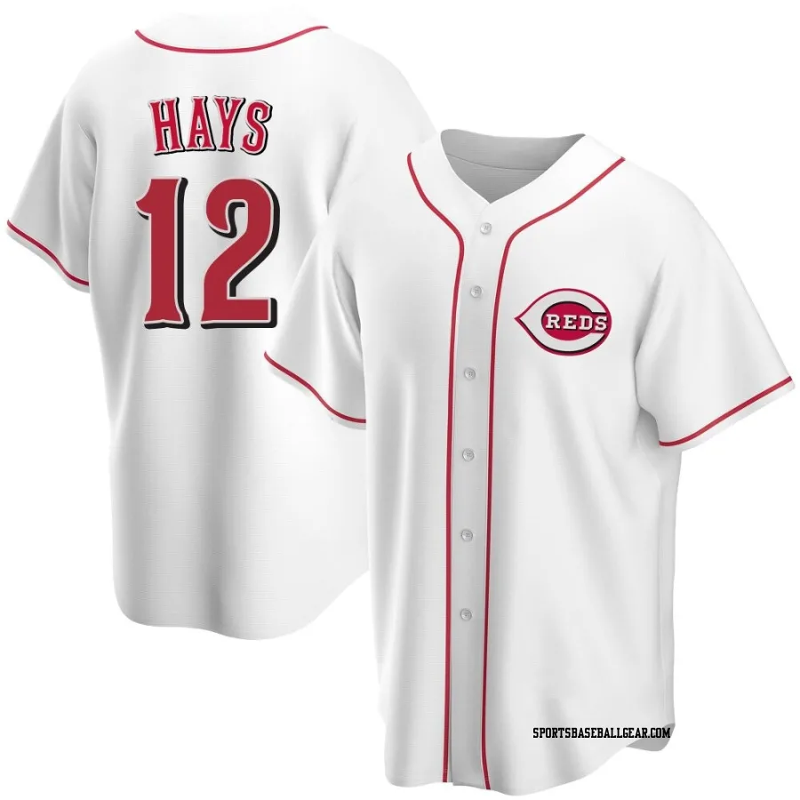 Austin Hays Youth Cincinnati Reds White Replica Home Jersey
