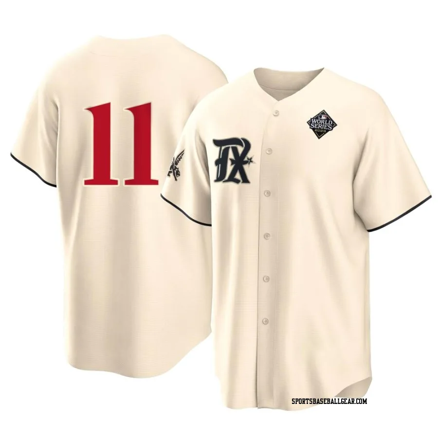 Austin Hedges Men's Texas Rangers Cream Replica 2023 City Connect 2023 World Series Jersey