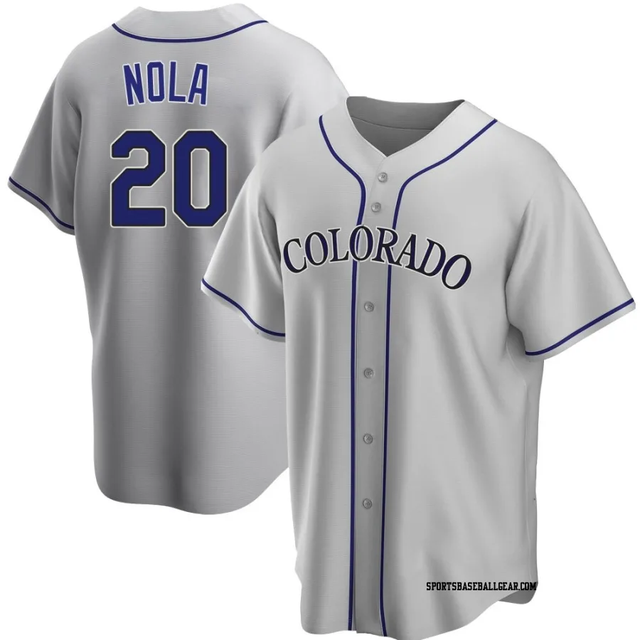 Austin Nola Men's Colorado Rockies Gray Replica Road Jersey