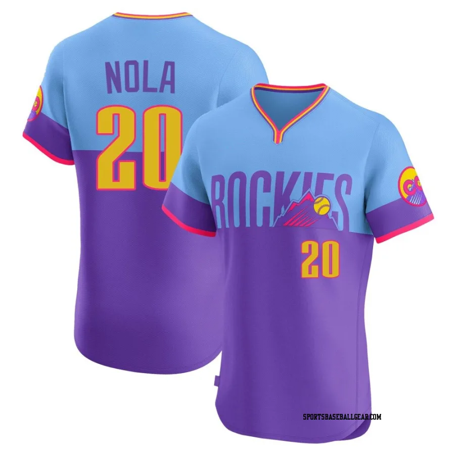 Austin Nola Men's Colorado Rockies Purple/Light Elite Blue 2025 City Connect Jersey