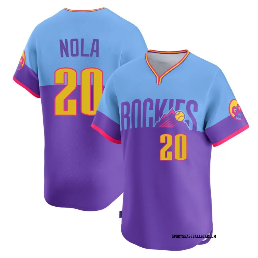 Austin Nola Men's Colorado Rockies Purple/Light Limited Blue 2025 City Connect Jersey