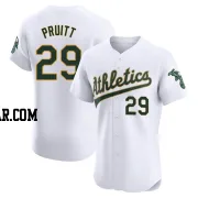 Austin Pruitt Men's Oakland Athletics White Elite Home Jersey