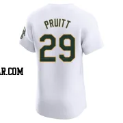 Austin Pruitt Men's Oakland Athletics White Elite Home Jersey