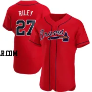 Austin Riley Men's Atlanta Braves Red Authentic Alternate Jersey