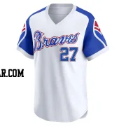 Austin Riley Men's Atlanta Braves White Limited Throwback Cooperstown Collection Jersey