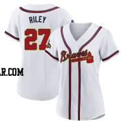 Austin Riley Women's Atlanta Braves Gold Replica White 2022 Program Jersey